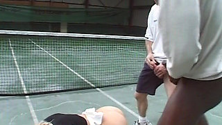 French Tennis Babe Double Ir Fucked in Threesome