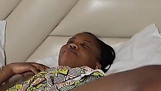 African Mom Masturbate Her Pussy Before Taking a Shower