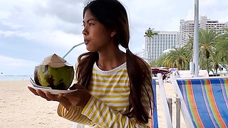Cute Thai teen big dick in petite pussy