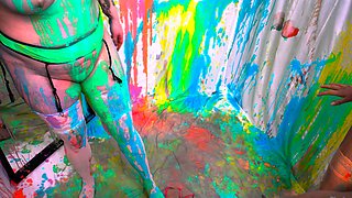 Small tit brunette amateur tugs on a big willie