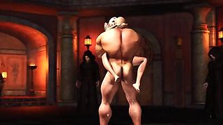 Sexy hot blonde gets fucked by big man in a medieval castle