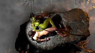 Monster Girl Hunts in the Forest for Rough Public Sex