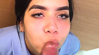 Kink Latina stepsis wearing school uniform fucks with her stepbro skipping classes