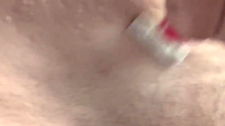 Chubby MILF Shaves Pussy