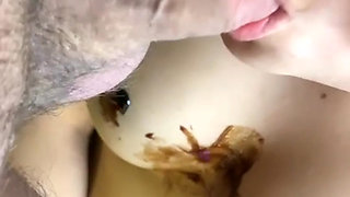 We poured chocolate and licked each other with my girlfriend