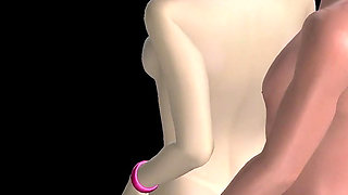 Animated 3D Porn - Beautiful Girl and Asian Man Romantic Foreplay
