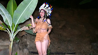 Horny Colombian with Huge Tits Plays with Her Pussy and Rides on a Big Cock in the Middle of the Forest - Jenifer Play