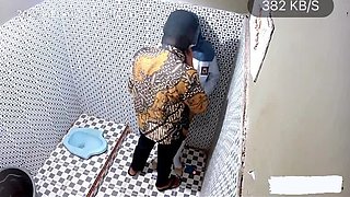 Indonesian Hijab Teacher Fucks Student in Public Toilet - Clarelia Jamsen Blowjob Viral