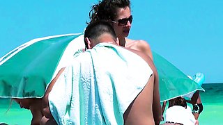 Stunning young hot nudist babes have fun at the beach