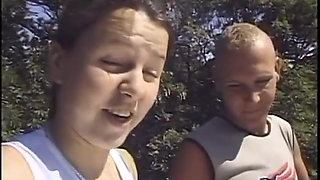 Lucky dude has a man and a slutty woman to fuck
