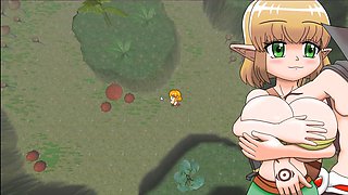 Curvy anime babe with big boobs in a wild adventure