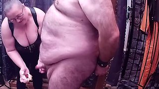 Hairy Mature BBW Domina Wanks Slave & Cums On Food - Part 1 BDSM Fetish