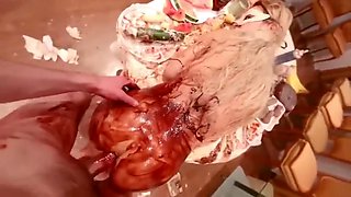 Maniac Alisa - Anal Food Play Fiesta With Throat Fucking And Cum Cake Dessert