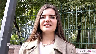 German Scout Casting Turns Rough: Skinny Braces Teen Lizi Vogue Picked Up for Hardcore Pounding