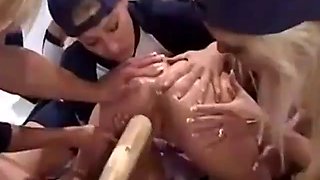 Hot lesbian gangbang