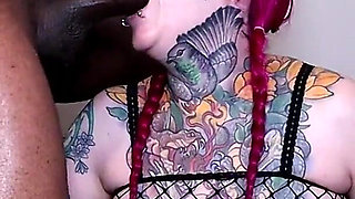 Double Creampie Tatted White Slut