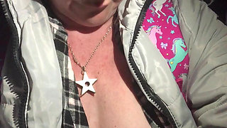 Got My Tits Out to Try and Cool Down Whilst Walking at Night