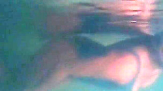 Night Swim in Latex Swimsuit & Full Face Mask