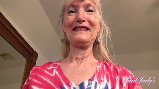 Amateur Hippie Granny Diana Gives You A Handjob (pov) With Aunt Judys