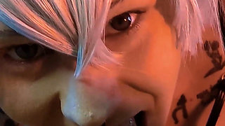 Cosplayer Gives Deepthroat Blowjob in 69