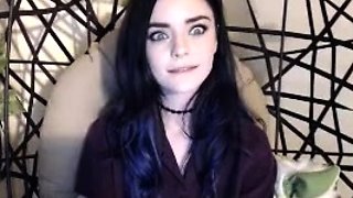 Cute curly brunette solo webcam masturbation