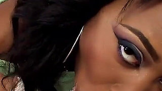 Sweet ebony Miya Lushes POV deepthroat blowjob facial