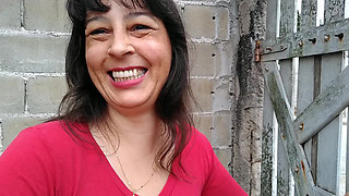 Wife walking without panties on street