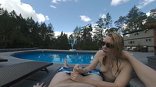Vacation Handjob by the Pool