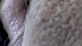 Unshaven Pussy Fucked by Dildo