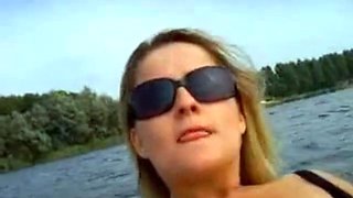 fingering myself to orgasm in a rubber boat