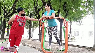 My sexy and hot neighbor is in the park and when I see her there she proposes that I fuck her and I accept - Porno en Espaol