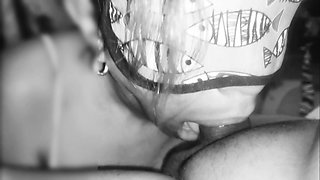 A MILF who sucks sperm doesn't let a single drop escape.