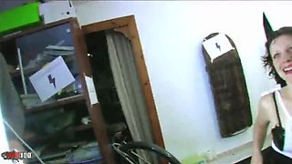 French Amateur Clarysse in Hardcore Threesome with Blowjob and Cumshot
