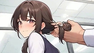 Waifu Secretary POV - Close-Up Nylon Teasing & Sneaky Cunnilingus Play Warm UP