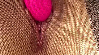 Busty Russian Babe Leather Kitten Pantyhose Masturbation