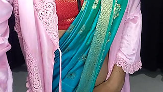 My sexy stepmom sexy saree and show my ass with satin panty