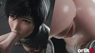 Yuffie Kisaragi Big Dick Sloppy Blowjob - Deep & Messy 3D Animation