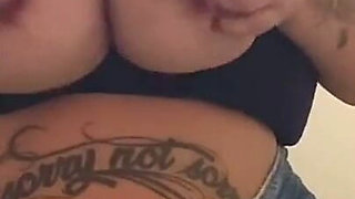Chubby Woman in Restroom: Anal Plug