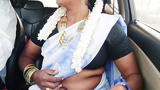 Indian Bhabi Car Sex. Beautiful Saree Housewife Try to Fucking with Stepson Car Drive.telugu Dirty Talks.