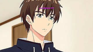 Cheating anime roommate rides hard before BF comes home