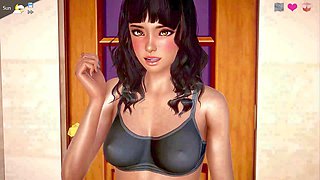 Spicy milf exhibitionist in a wild public manga scene