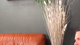 A Beautiful Redhead with Big Tits Comes to the House to Take Care of My Cock!