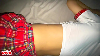 Stepsis in School Dress Fucked at Night by Stepbrother