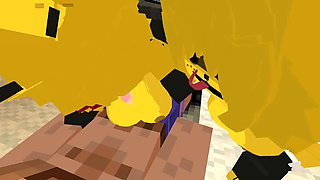 Minecraft Fapcraft: Fazclaires Nightclub Edition Fucking Type 1 or Golden Bonfie, Golden Bonnie, in ass and face fucking