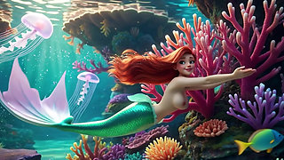 Sensual Mature Ariel Explores Her Magical Underwater Grotto With Long Human Legs And Graceful Poses In Fantasy