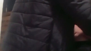 He Masturbates and Touches His Girlfriend's Tits in a Short Skirt