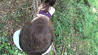 Buxom Brunette PAWG Sucks Her BF's Dick & Lets the Guy Doggy-fuck her During Their Hiking