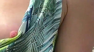 Wife Walking Around and Showing off Her Big Boobs.