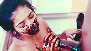 Aniket fucked Sanjana with chocolate and fingered her pussy