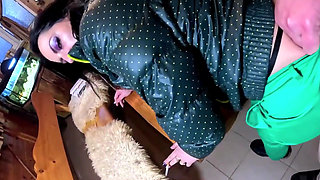 Green Downjacket Tease Smoking, Humiliation & Messy Cum Play